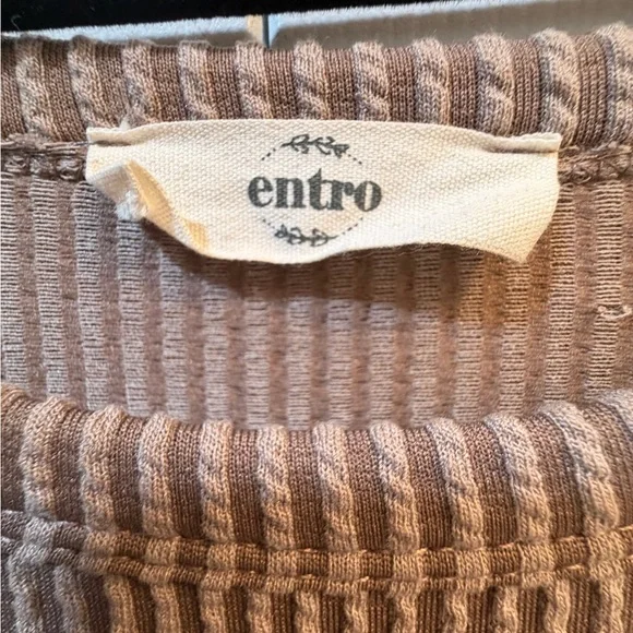 Entro Taupe Ribbed Midi Dress - Picture 2 of 5